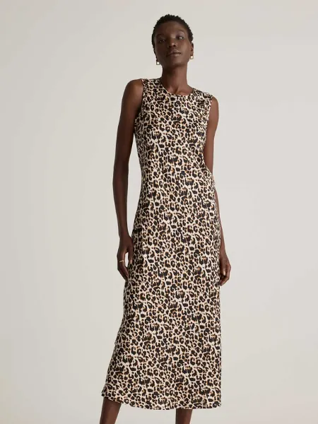 Washable Stretch Silk Tank Midi Dress
